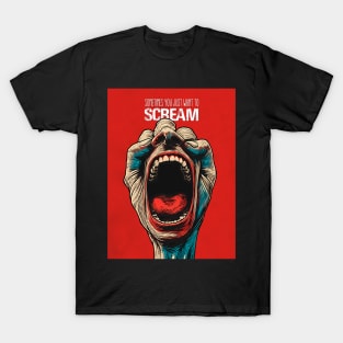 Screaming Hand: Sometimes We All Want to Scream on a Dark Background T-Shirt